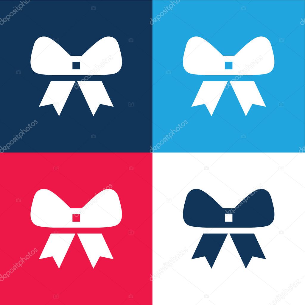 Bow blue and red four color minimal icon set