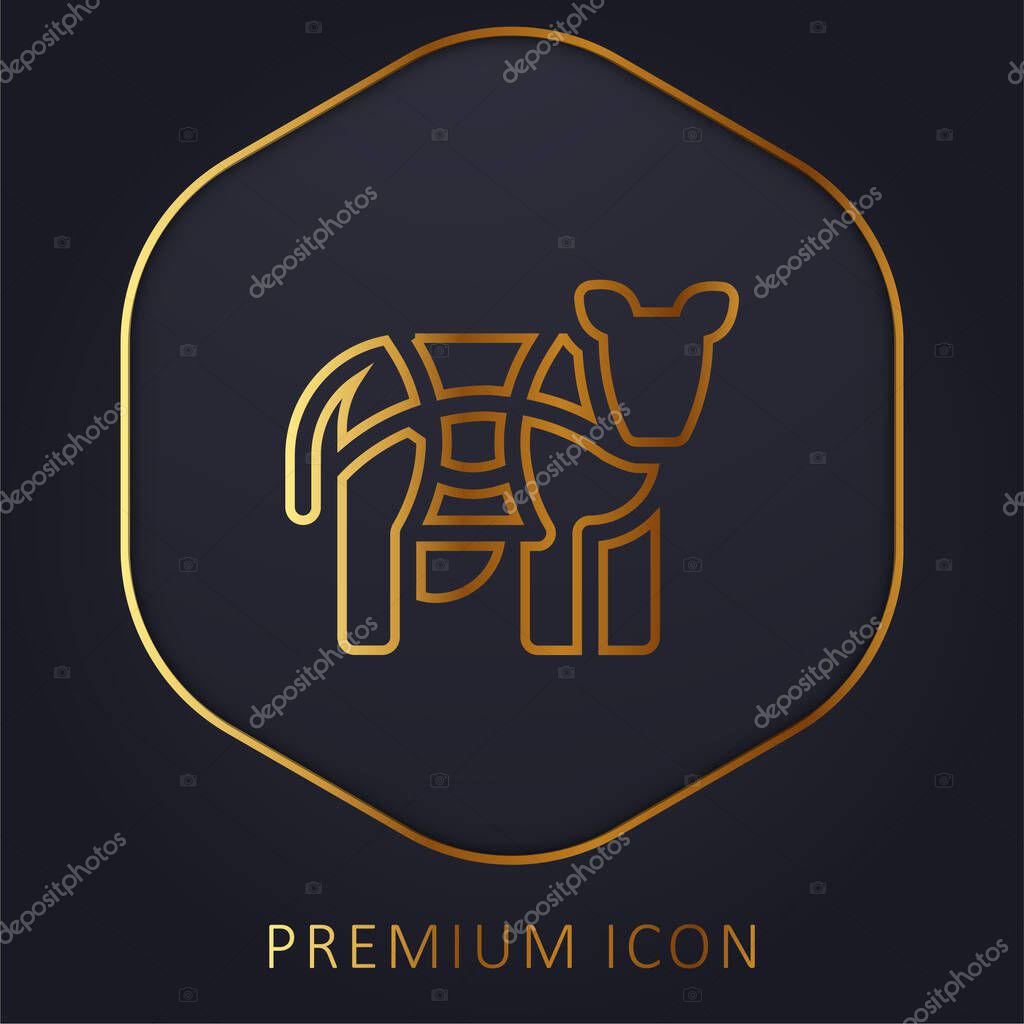 Beef golden line premium logo or icon