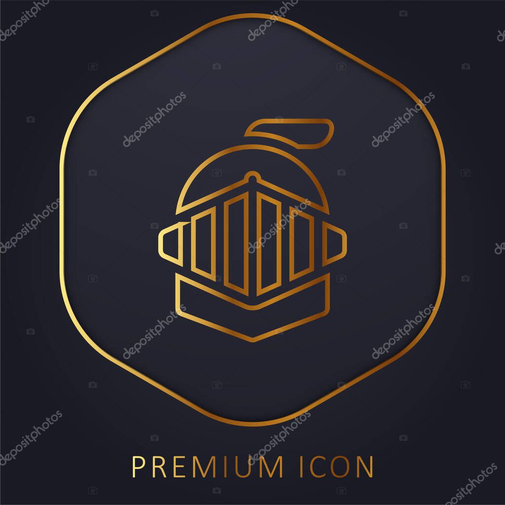 Armor golden line premium logo or icon