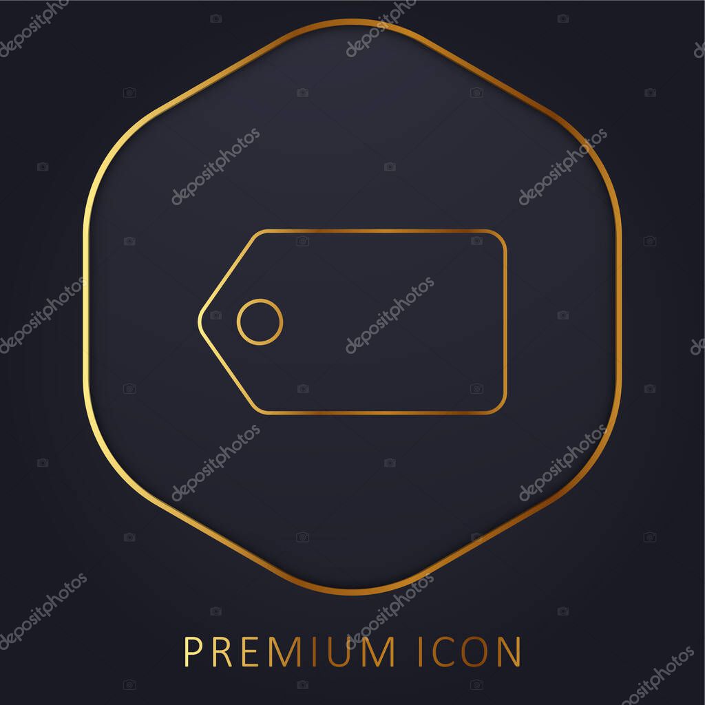 Black Label In Horizontal Position golden line premium logo or icon