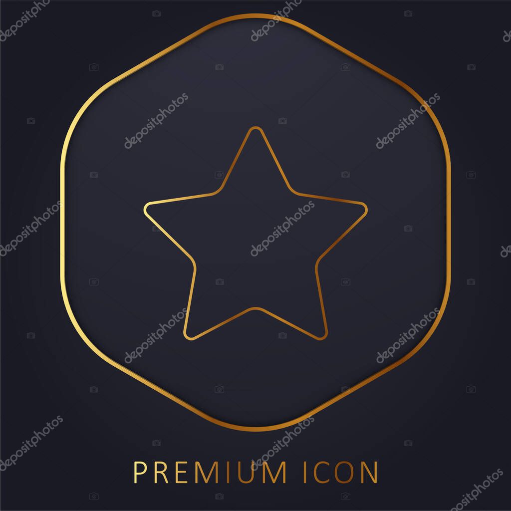 Black Star Silhouette golden line premium logo or icon
