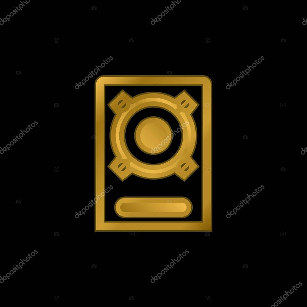 Boombox Speaker gold plated metalic icon or logo vector