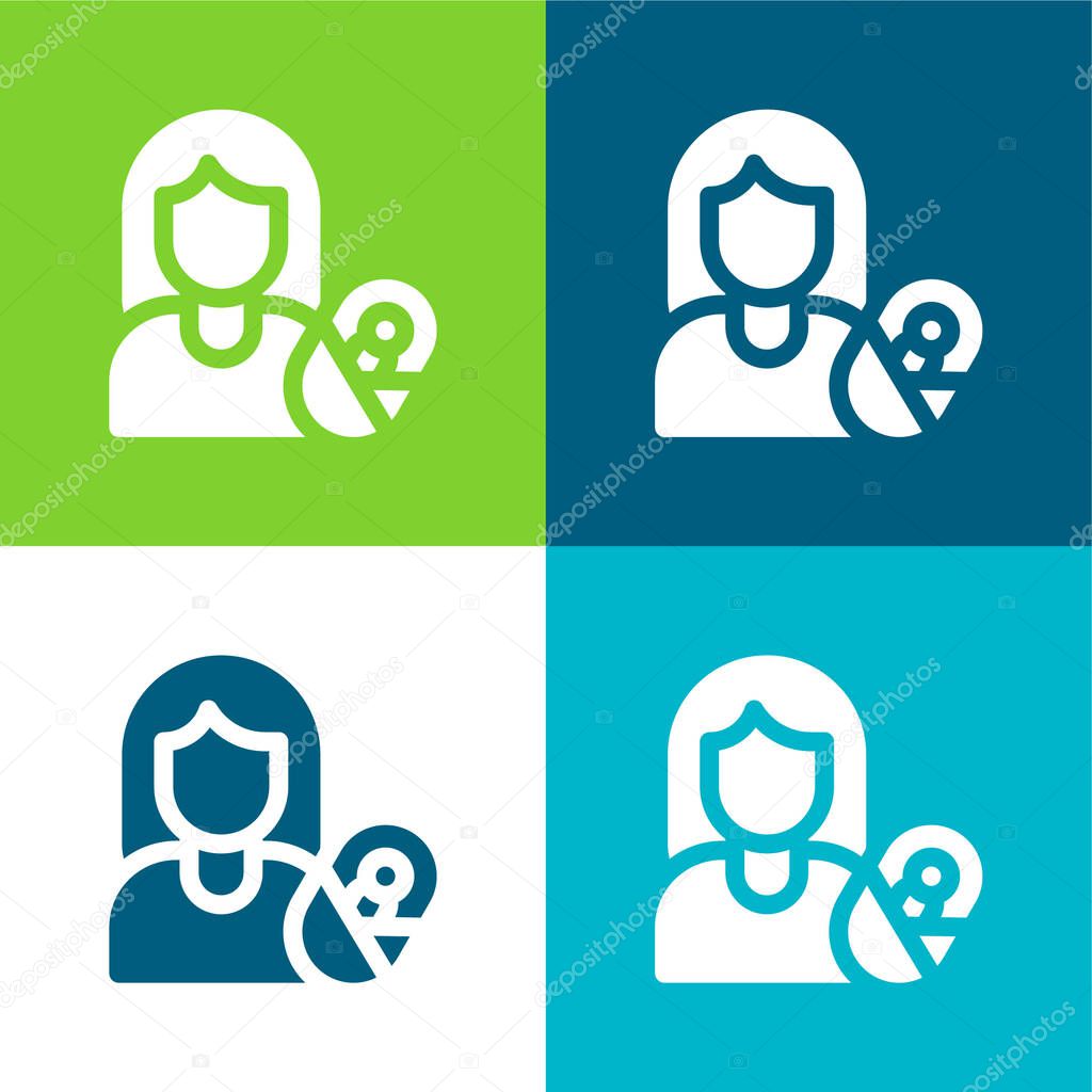 Adoptive Mother Flat four color minimal icon set