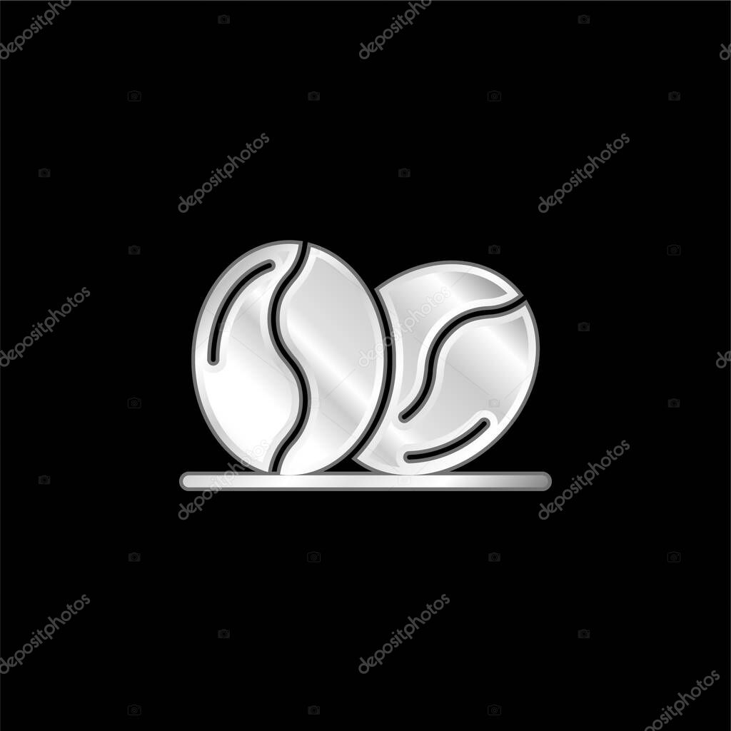 Beans silver plated metallic icon