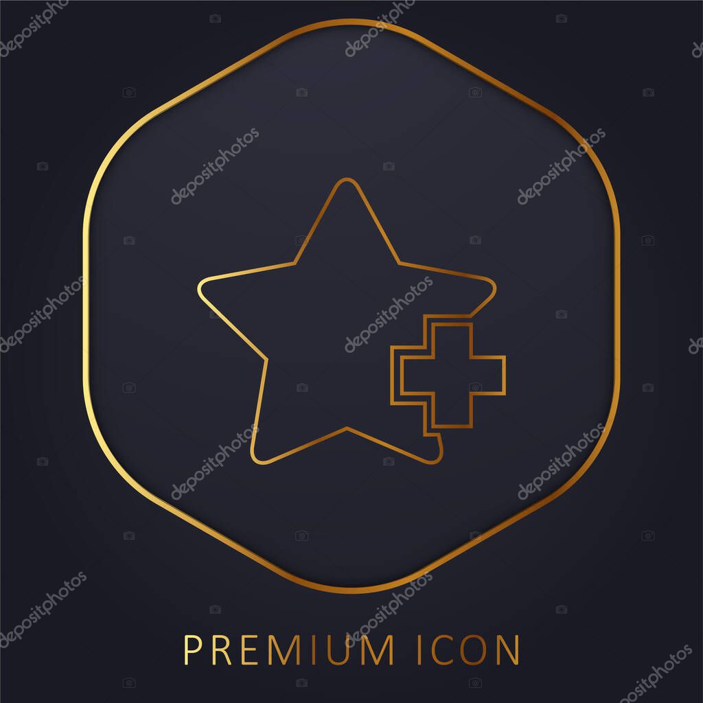 Add A Star Interface Symbol golden line premium logo or icon