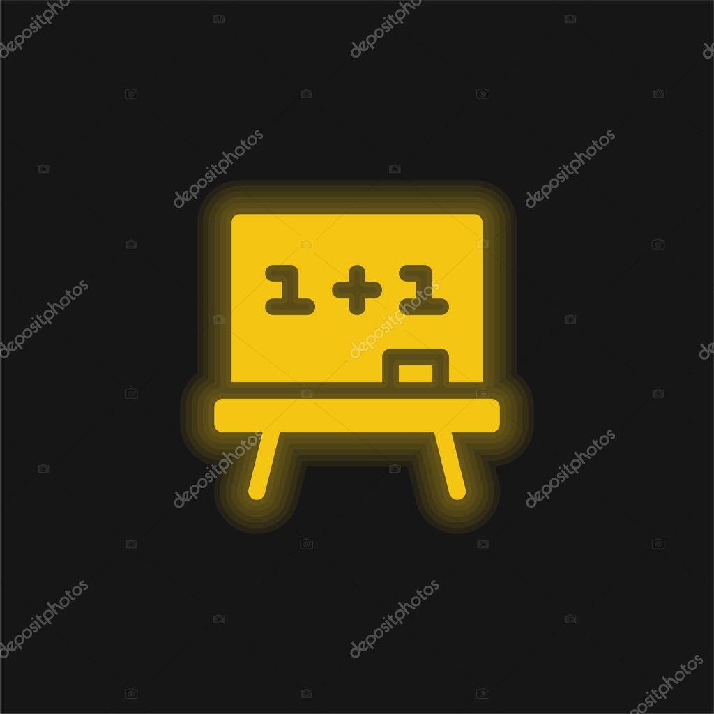 Board yellow glowing neon icon