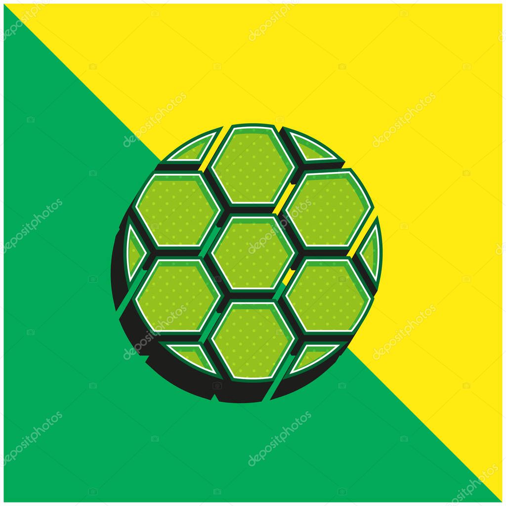 Ball Green and yellow modern 3d vector icon logo
