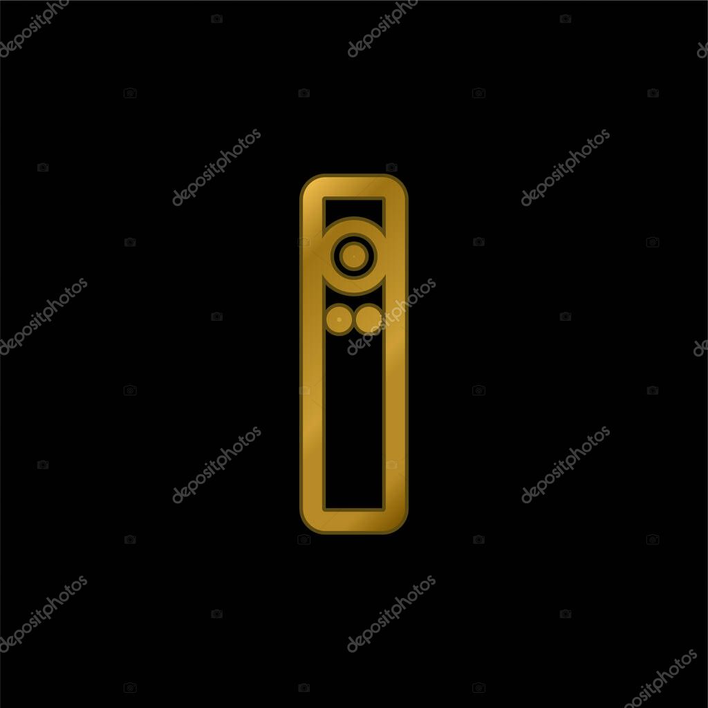 Apple Remote gold plated metalic icon or logo vector