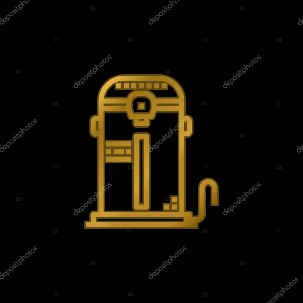 Boiler gold plated metalic icon or logo vector