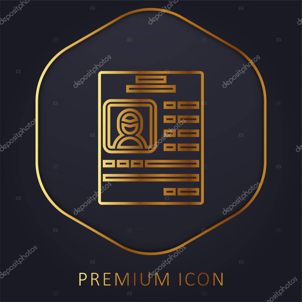 Application golden line premium logo or icon