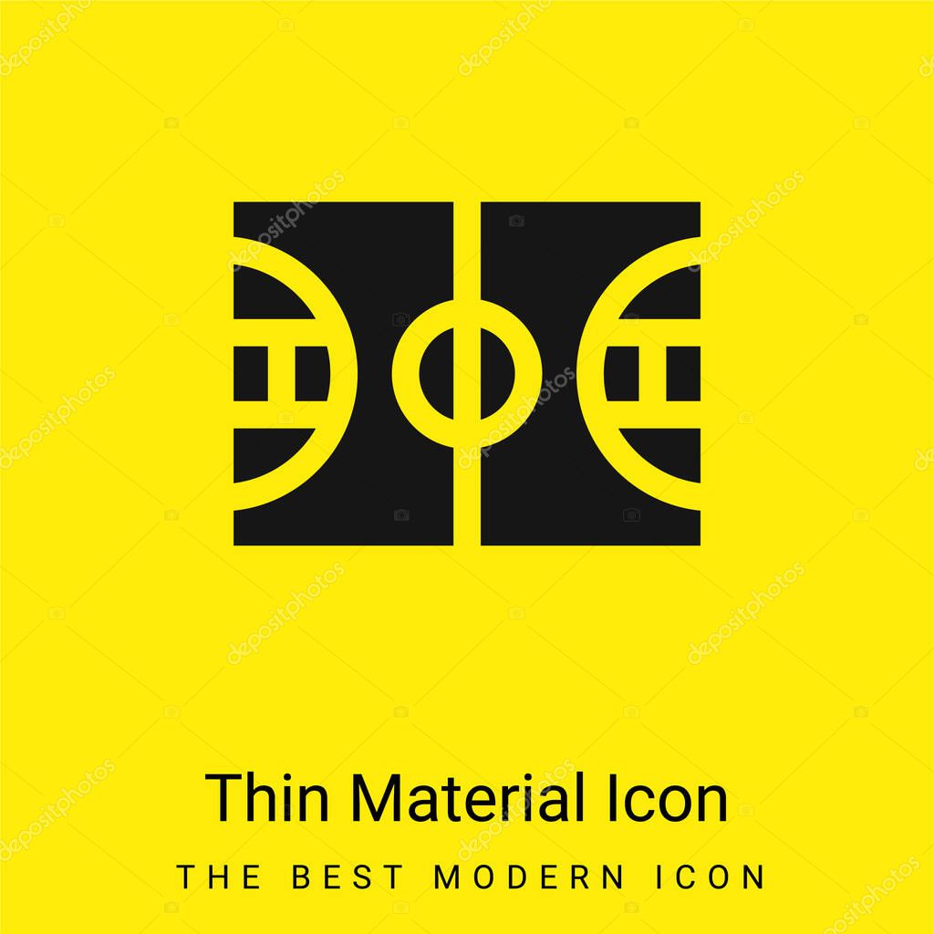 Basketball minimal bright yellow material icon