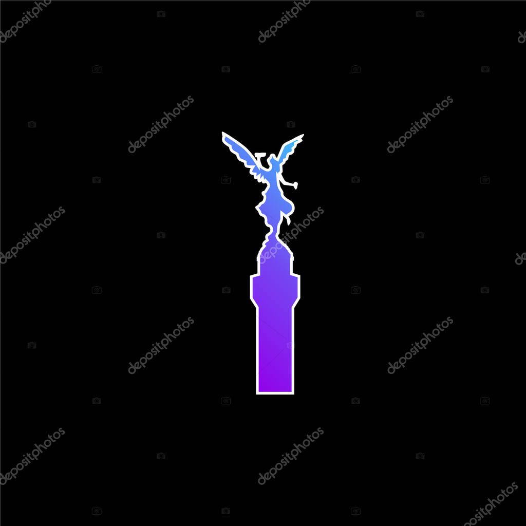 Angel Of Independence Of Mexico blue gradient vector icon
