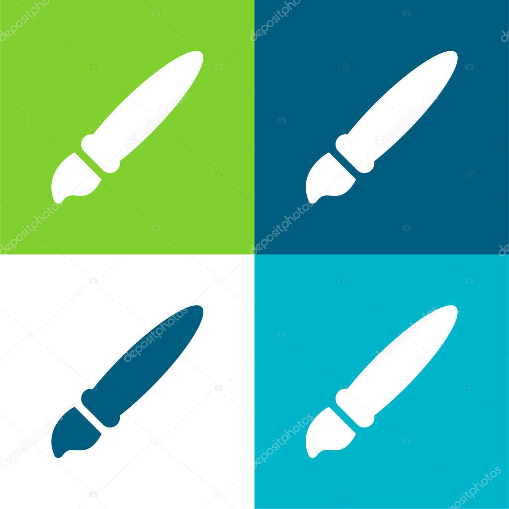 Artist Tool Flat four color minimal icon set