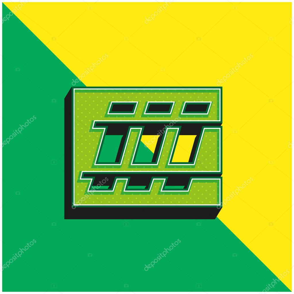 Belo Horizonte Metro Logo Green and yellow modern 3d vector icon logo