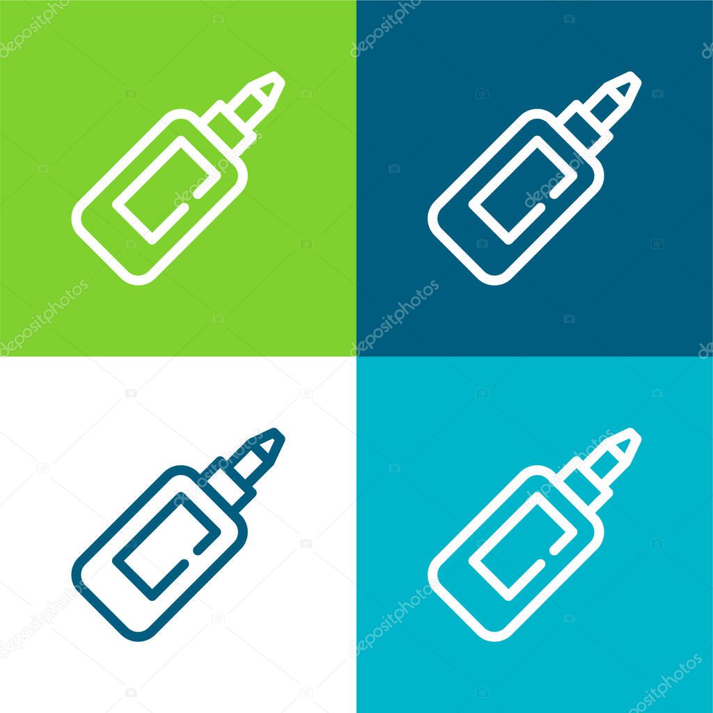 Bottle Of Glue Flat four color minimal icon set