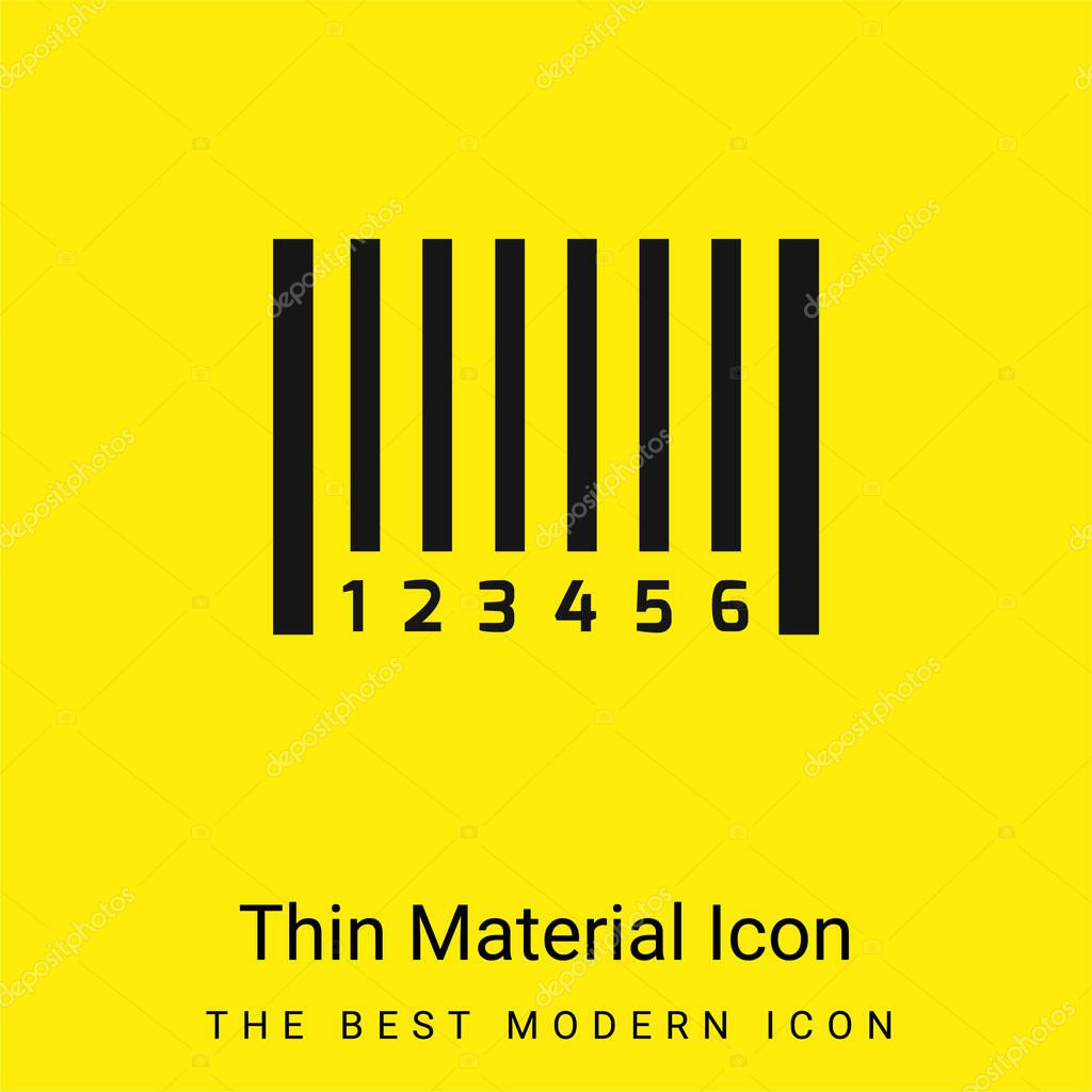 Barcode minimal bright yellow material icon