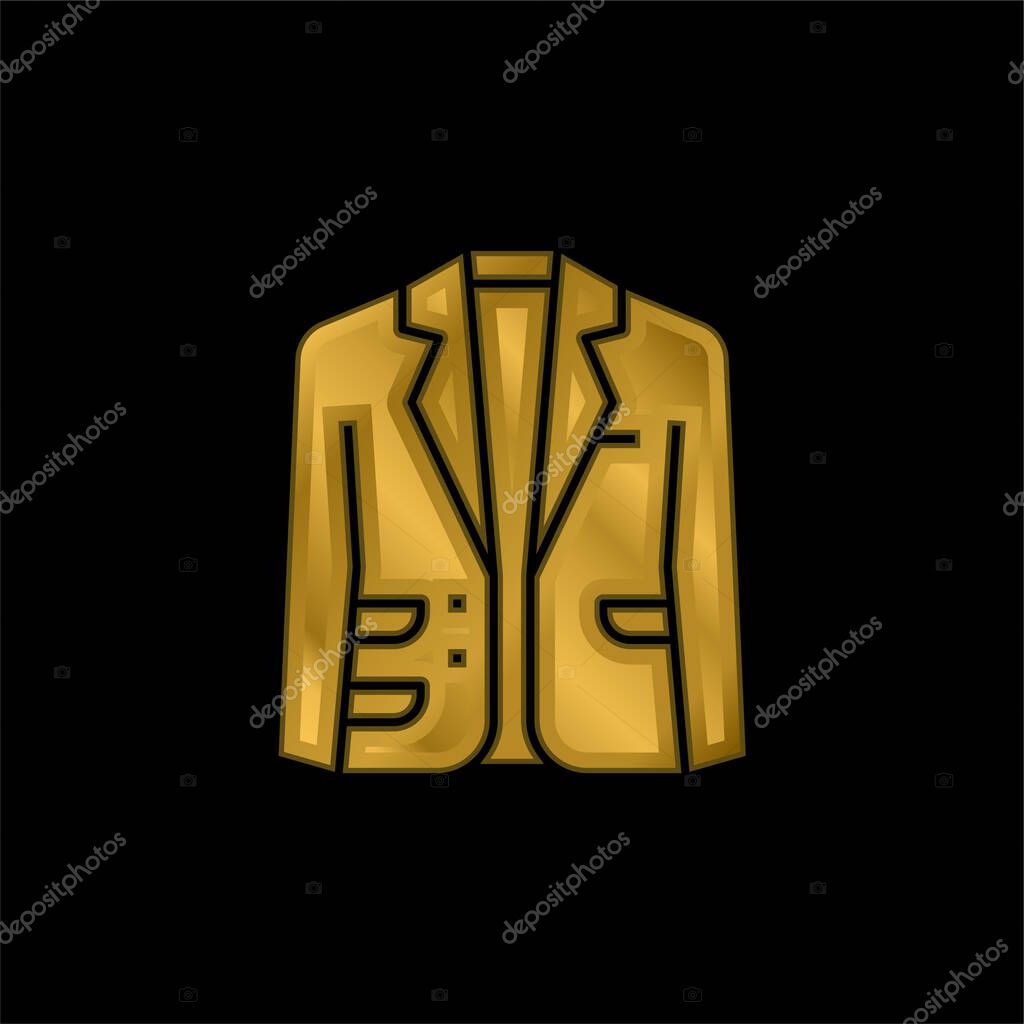 Blazer gold plated metalic icon or logo vector
