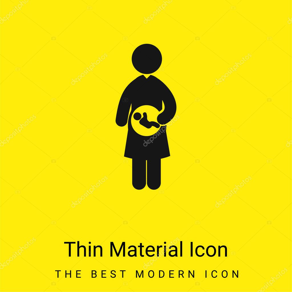Baby In Mother Uterus minimal bright yellow material icon