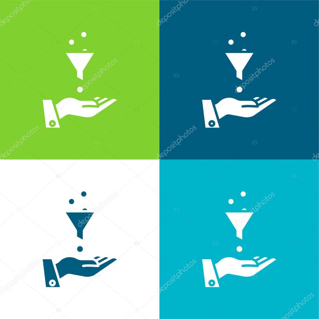 Ads Flat four color minimal icon set