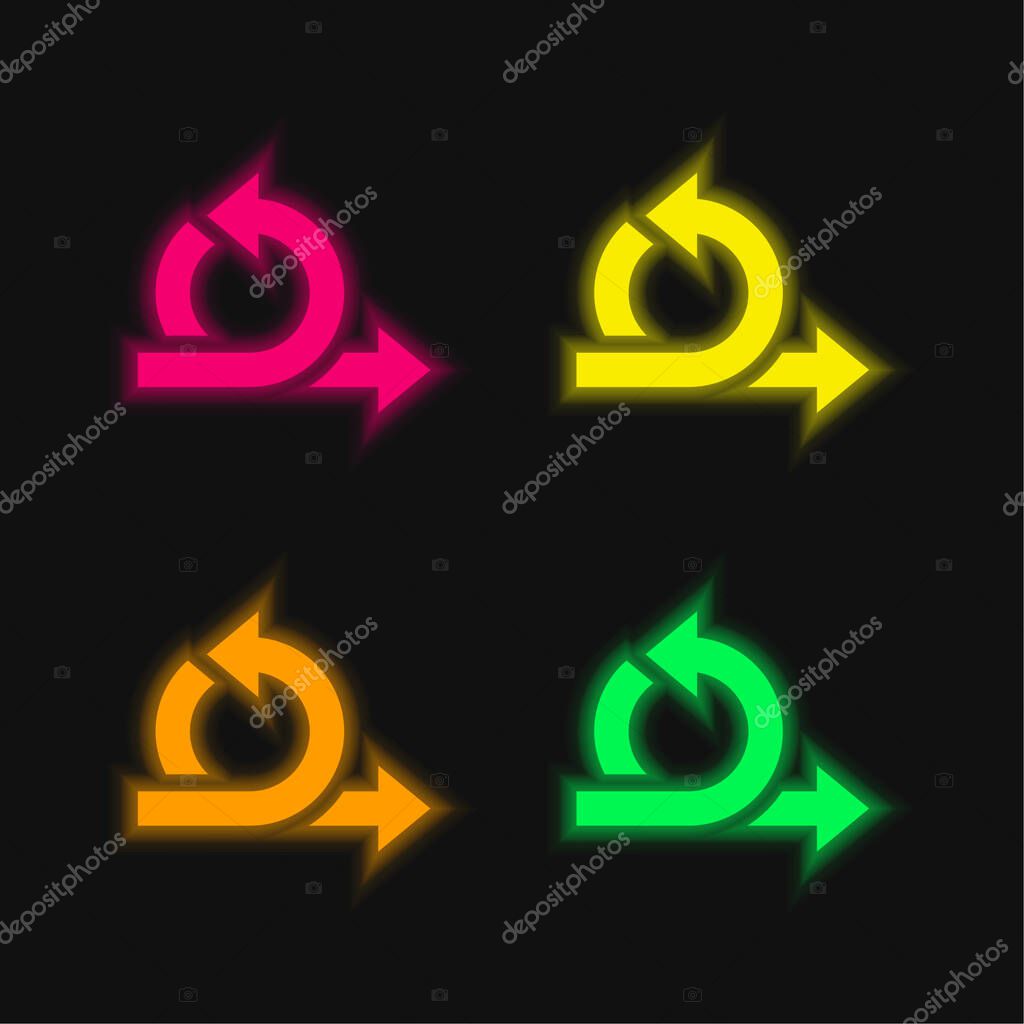 Agile four color glowing neon vector icon