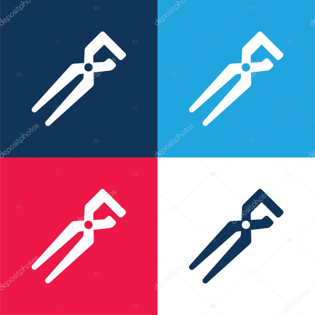 Big Clippers blue and red four color minimal icon set