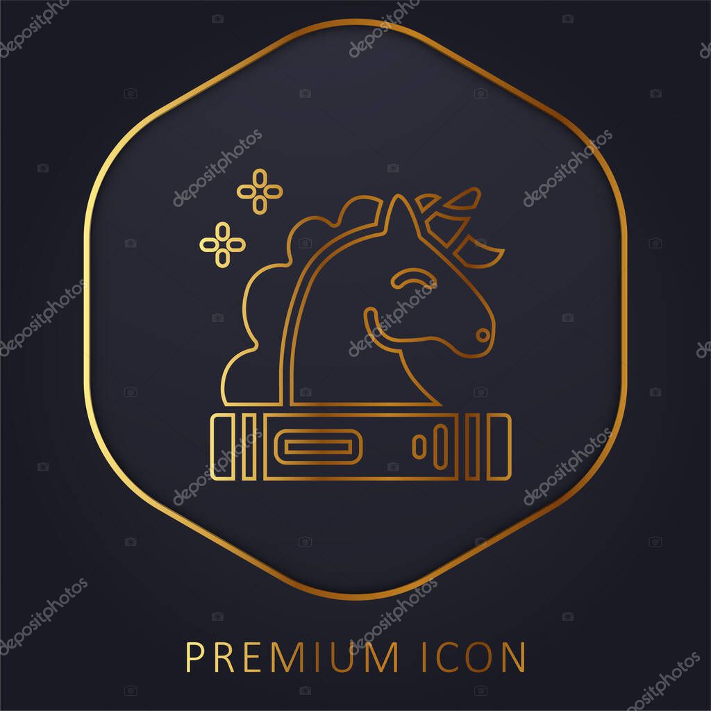 Book golden line premium logo or icon