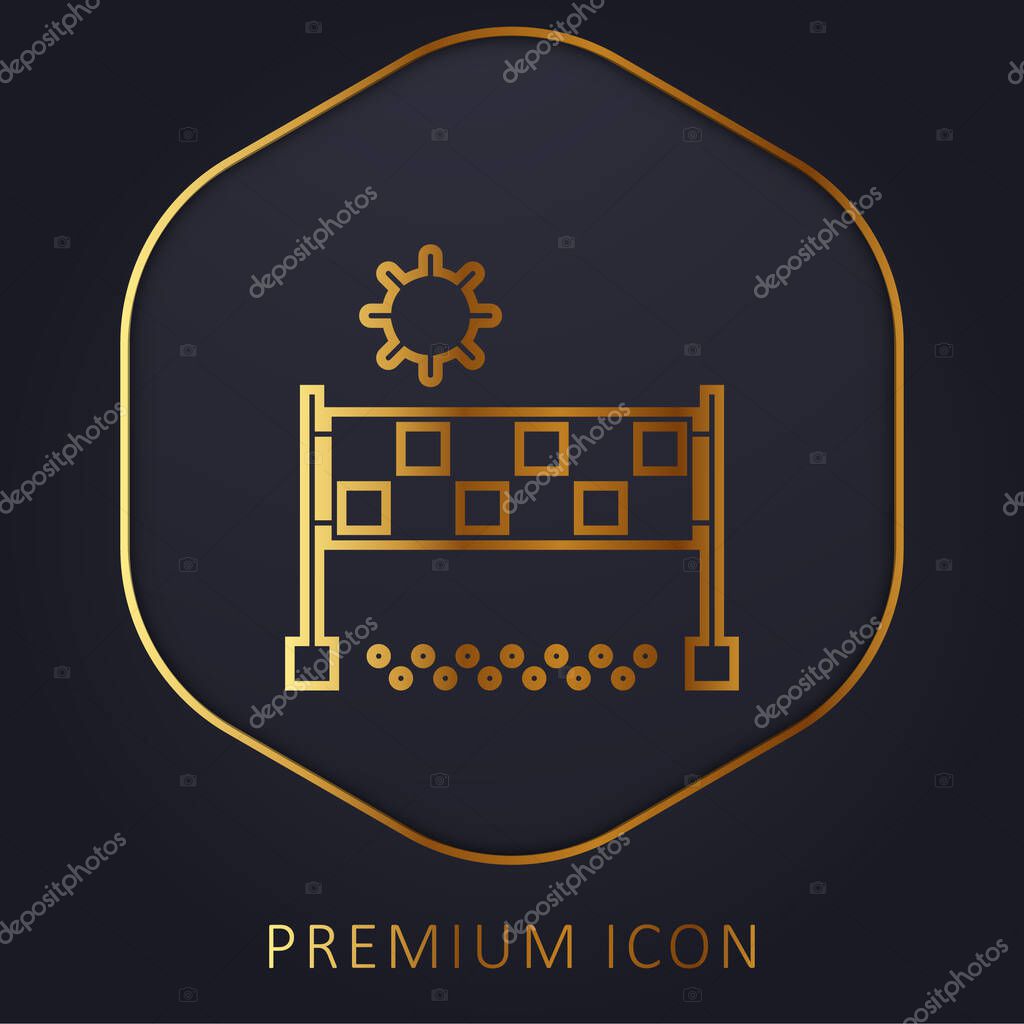 Beach Volleyball golden line premium logo or icon