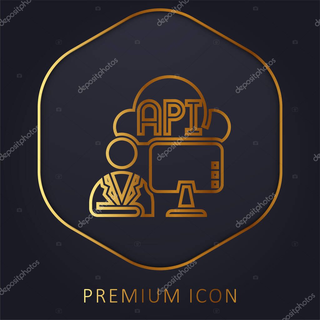 Api golden line premium logo or icon