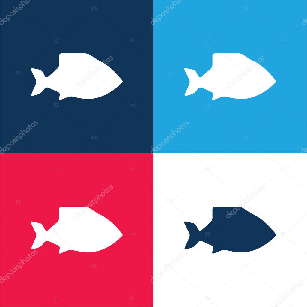 Big Fish blue and red four color minimal icon set
