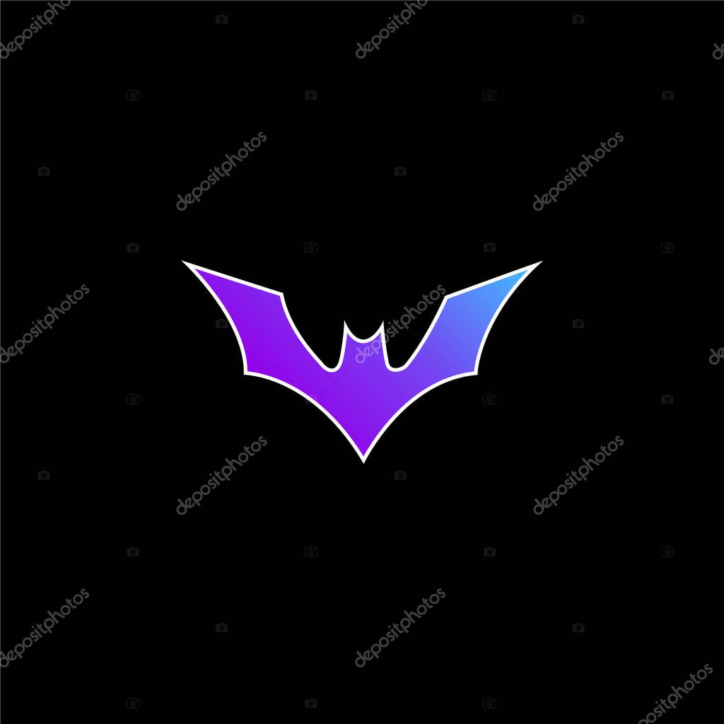 Bat With Raised Wings blue gradient vector icon