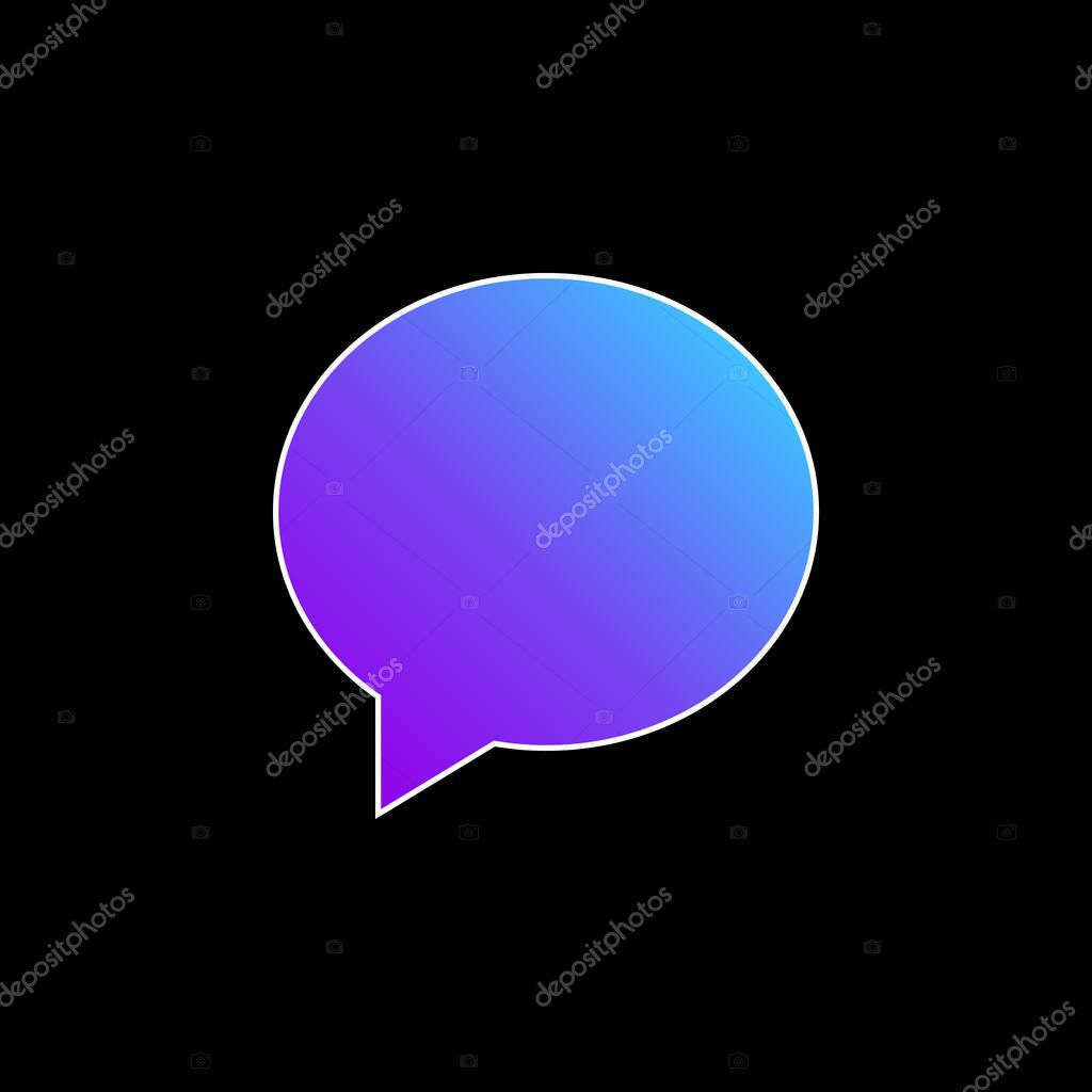 Black Oval Speech Bubble blue gradient vector icon