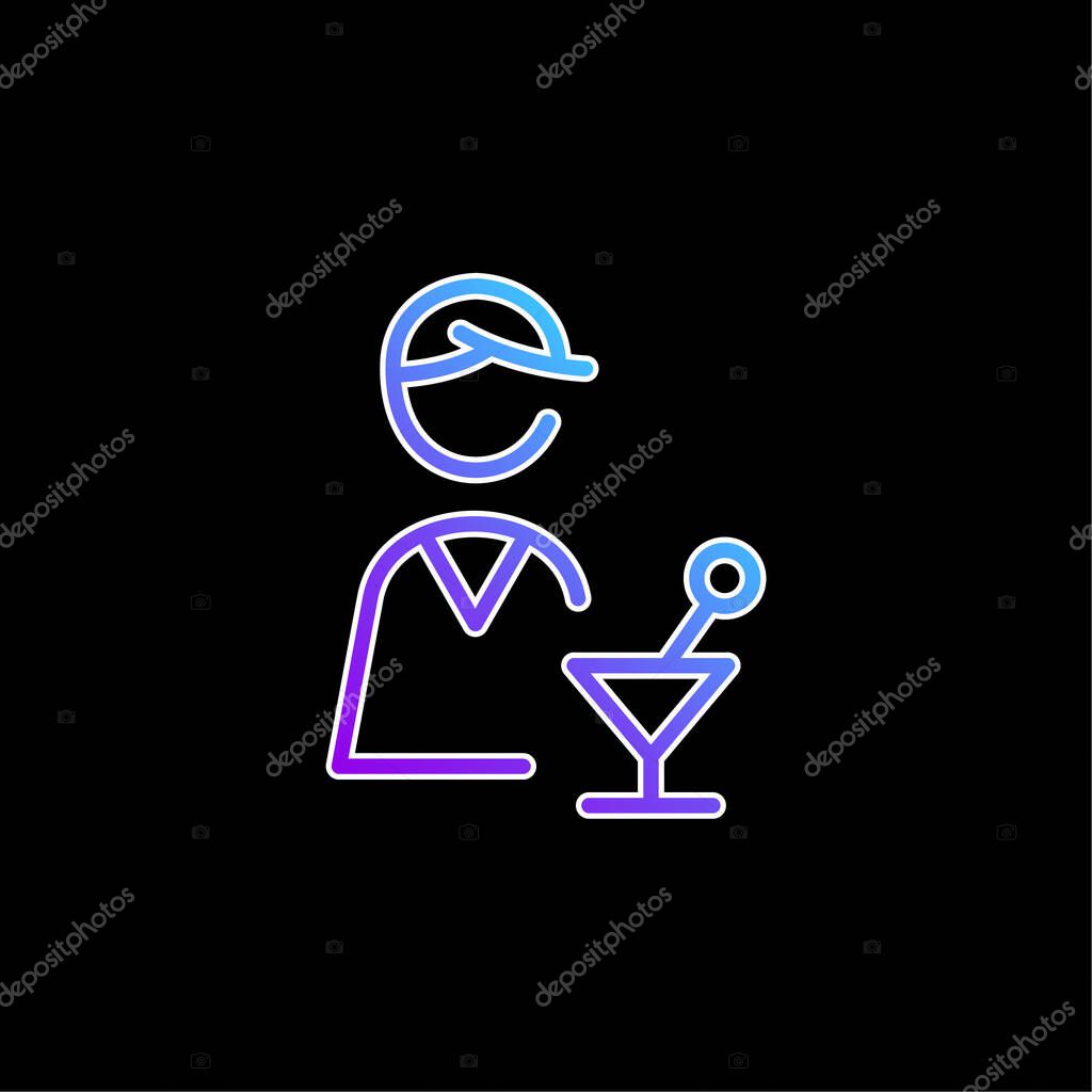 Bartender blue gradient vector icon