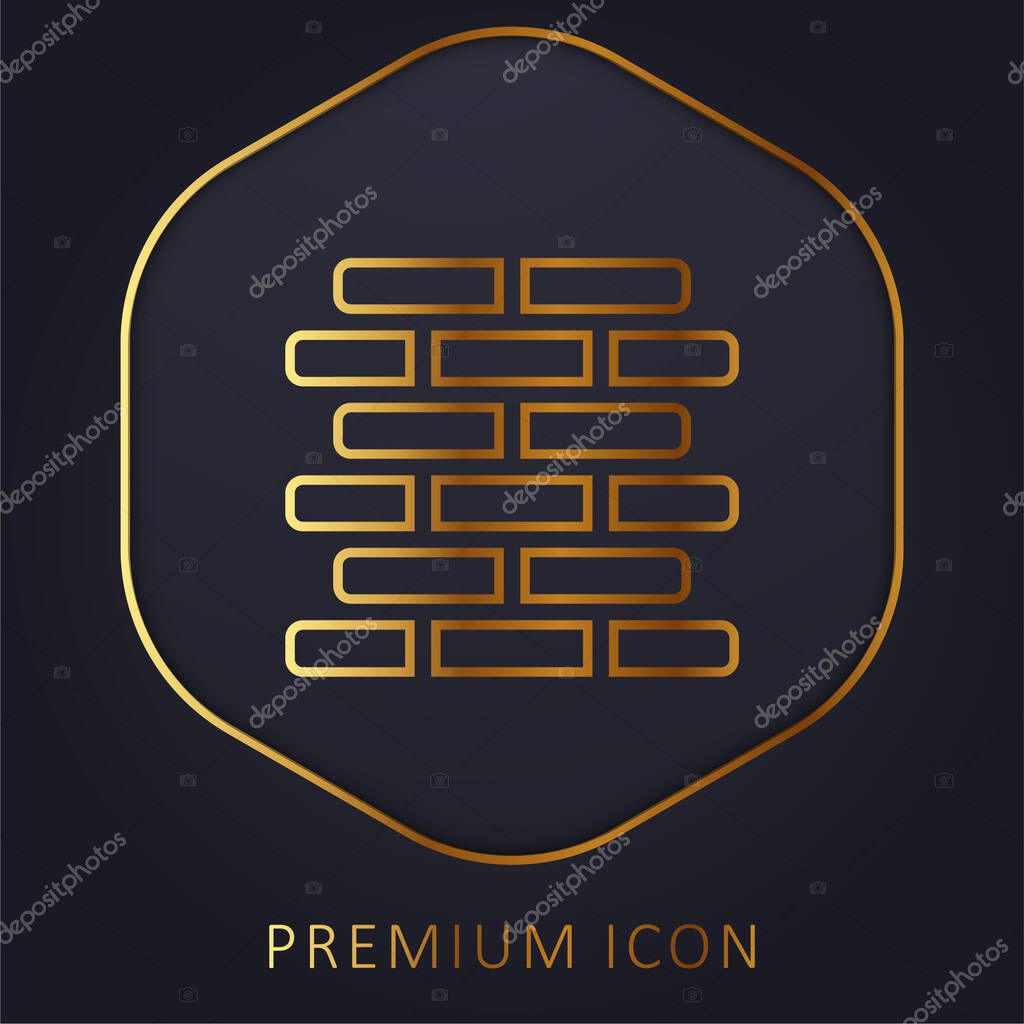 Bricks golden line premium logo or icon