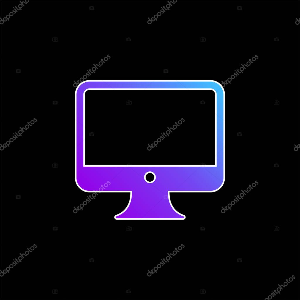 Big Computer Monitor blue gradient vector icon