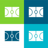 Kosárlabda lakás négy szín minimális ikon készlet