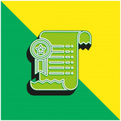 Dohoda Zelená a žlutá moderní 3D vektorové logo ikony