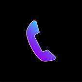 schwarzes Telefon aurikulares blaues Gradienten-Vektor-Symbol