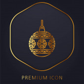 Bauble zlatá čára prémie logo nebo ikona