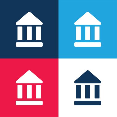 Bank Sembol mavi ve kırmızı en küçük simge kümesi