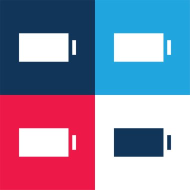 Pil mavi ve kırmızı dört renk minimal simge kümesi