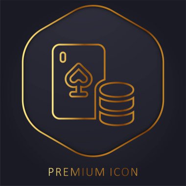 Blackjack golden line premium logo or icon
