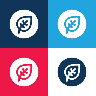 Biological blue and red four color minimal icon set clipart