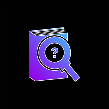 Book And Magnifier With Question Sign blue gradient vector icon