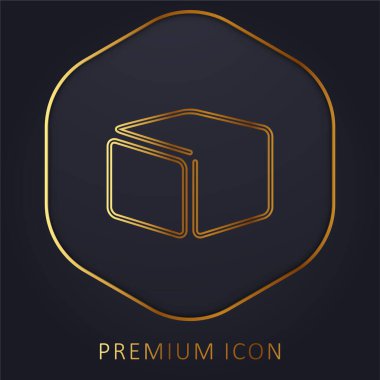Box Ultrathin Outline golden line premium logo or icon