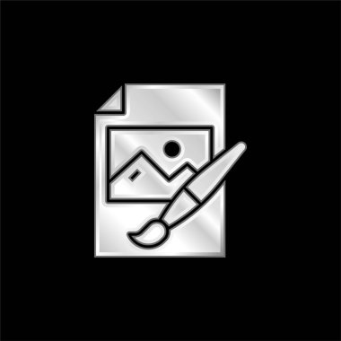 Sanatsal gümüş kaplama metalik simge