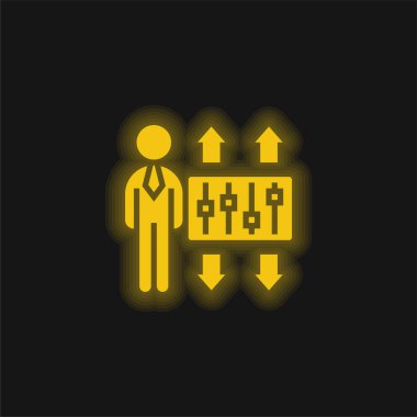 Adaptation yellow glowing neon icon clipart