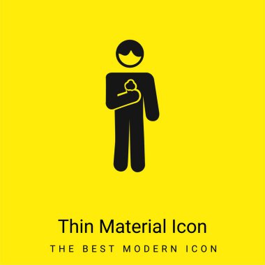 Boy With Ice Cream Cone In minimal bright yellow material icon