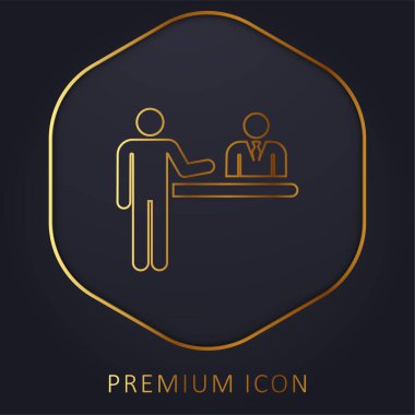 Havaalanı altın hat premium logosu veya simgesi