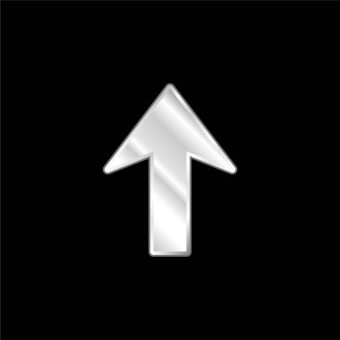 Arrow Up silver plated metallic icon