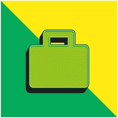 Evrak çantası Yeşil ve sarı modern 3d vektör simgesi logosu